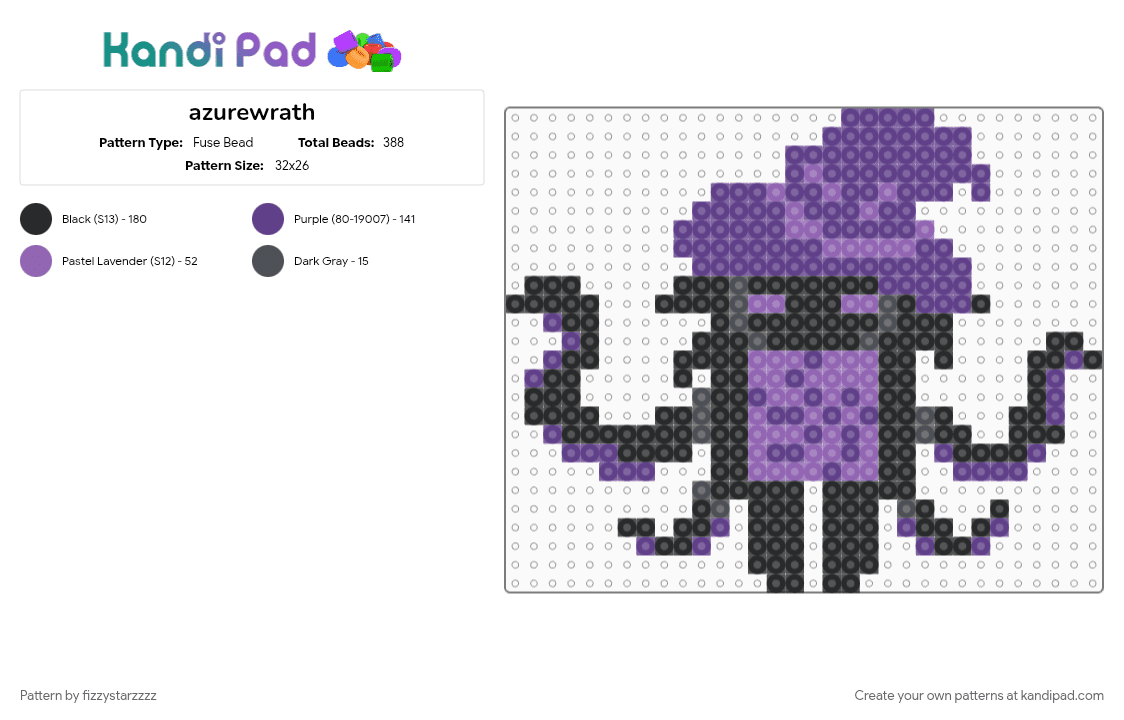 azurewrath - Fuse Bead Pattern by fizzystarzzzz on Kandi Pad - azure, azurewrath, forsaken, perler, purple, red, roblox, spawn