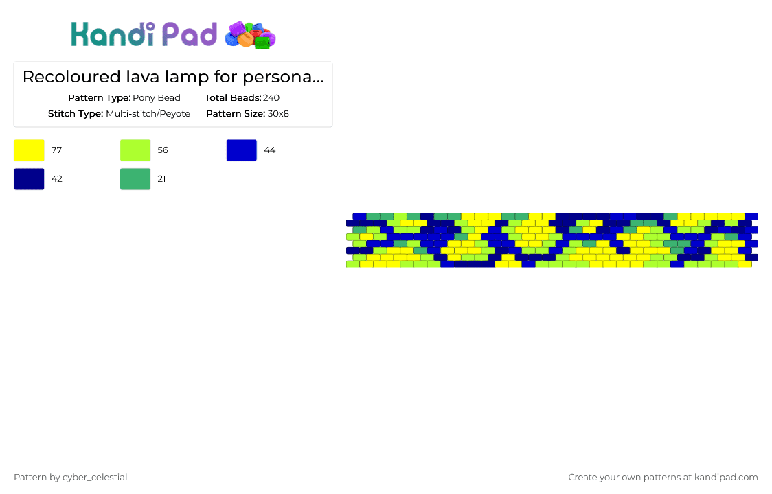 Recoloured lava lamp for personal use - Pony Bead Pattern by cyber_celestial on Kandi Pad - green, purple, yellow