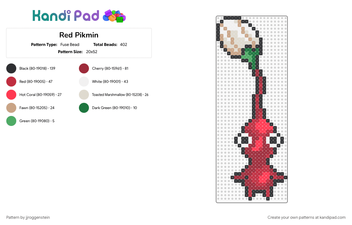 Red Pikmin - Fuse Bead Pattern by jjroggenstein on Kandi Pad - 