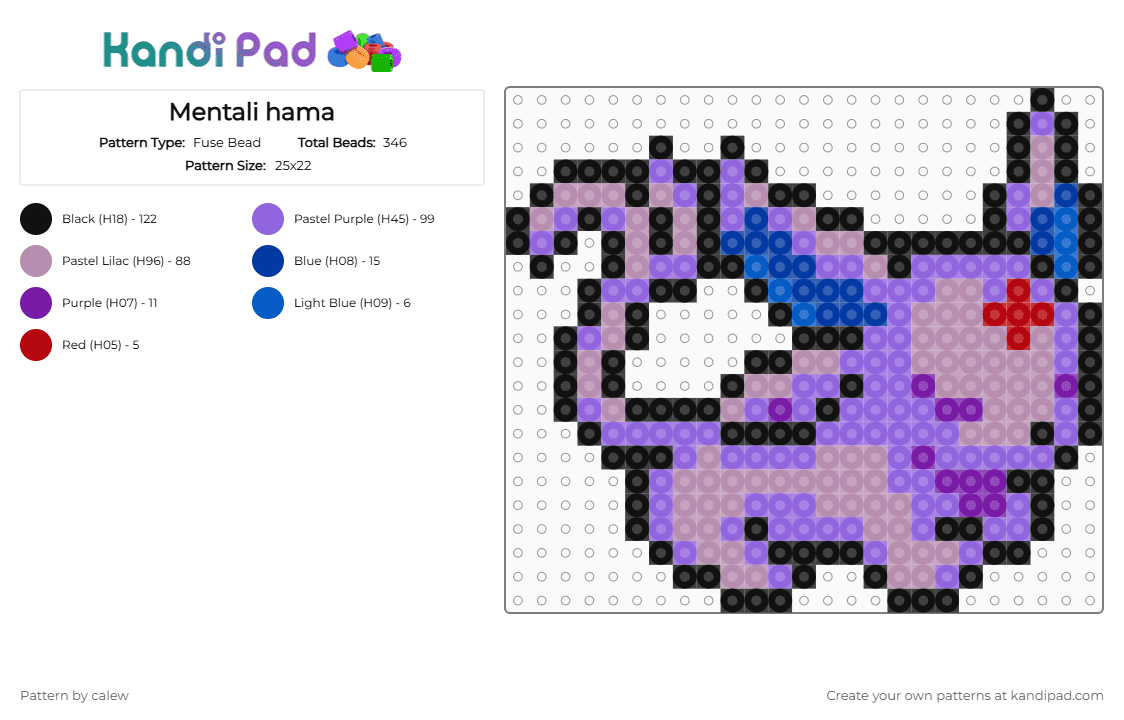 Mentali hama - Fuse Bead Pattern by calew on Kandi Pad - pink, purple