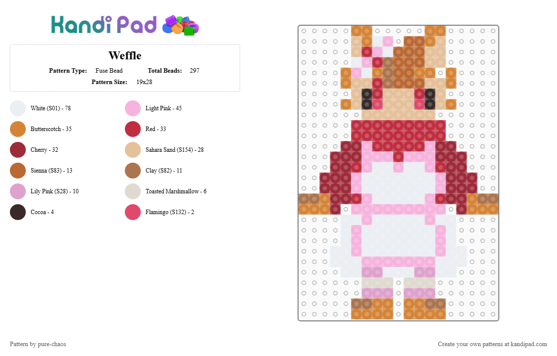 Weffle - Fuse Bead Pattern by pure-chaos on Kandi Pad - 