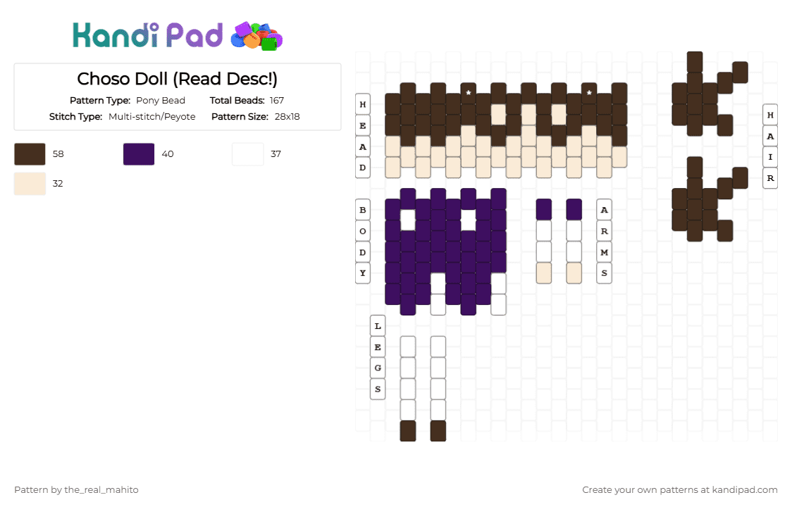 Choso Doll (Read Desc!) - Pony Bead Pattern by the_real_mahito on Kandi Pad - 