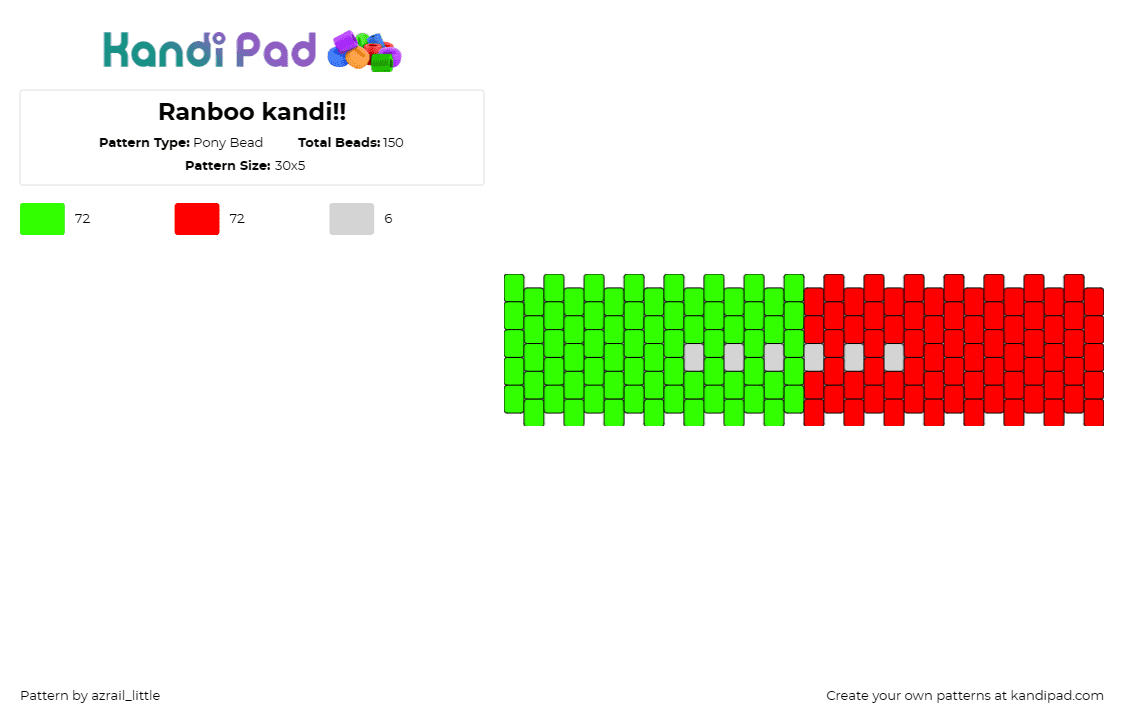 Ranboo kandi!! - Pony Bead Pattern by azrail_little on Kandi Pad - ranboo,cuff,youtube,streamer