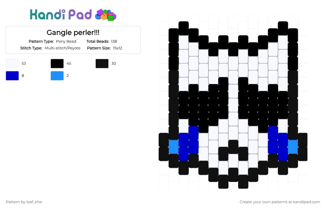 Gangle peYOTE!!!(credits to froppyLOVER) - Pony Bead Pattern by leaf_ehe on Kandi Pad - black,white,purple