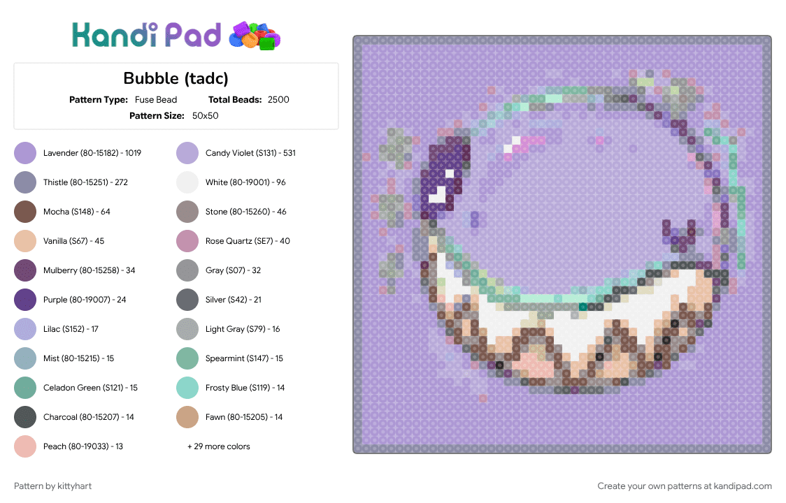Bubble (tadc) - Fuse Bead Pattern by kittyhart on Kandi Pad - 