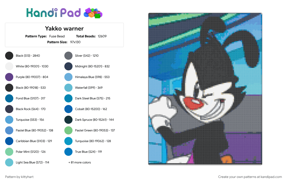 Yakko warner - Fuse Bead Pattern by kittyhart on Kandi Pad - 