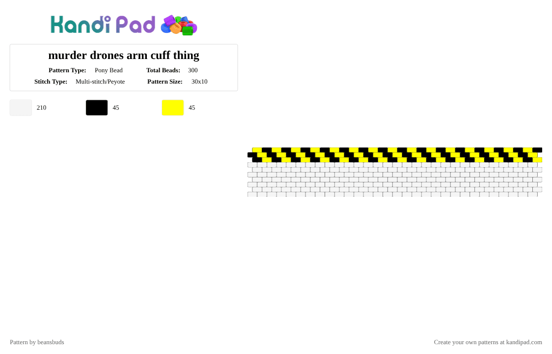 murder drones arm cuff thing - Pony Bead Pattern by beansbuds on Kandi Pad - 