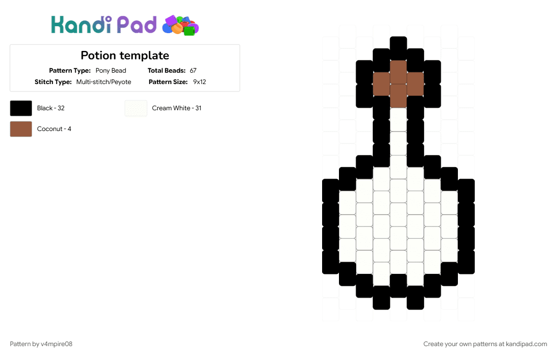 Potion template - Pony Bead Pattern by v4mpire08 on Kandi Pad - cotdpotions, white