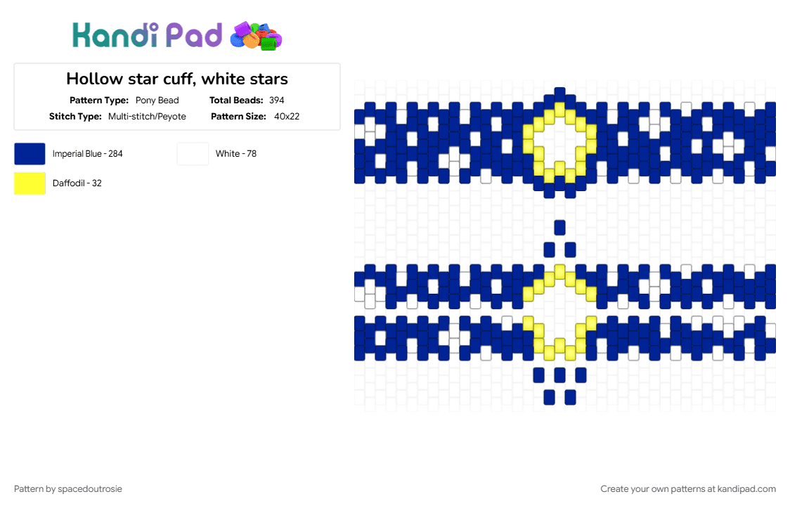Hollow star cuff, white stars - Pony Bead Pattern by spacedoutrosie on Kandi Pad - cuff, hollow, intermediate, night, purple, space, stars