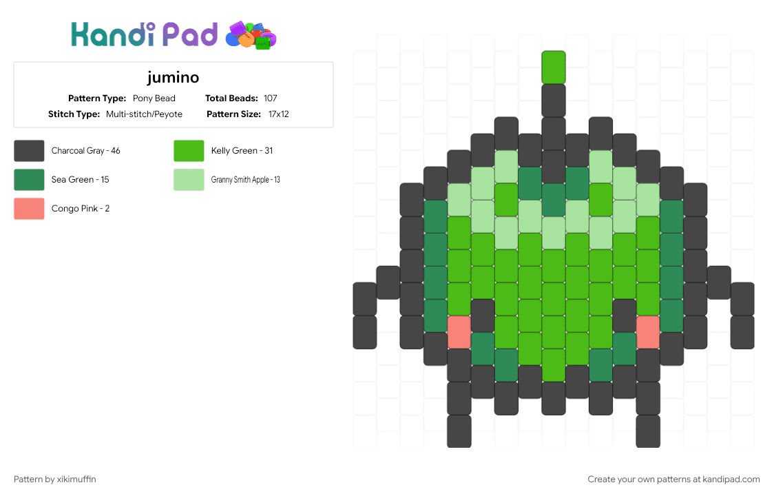 jumino - Pony Bead Pattern by xikimuffin on Kandi Pad - brown, green, jumino, stardew