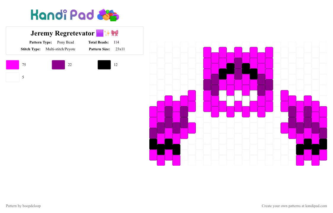 Jeremy Regretevator 🟪✨🎀 - Pony Bead Pattern by boopdeloop on Kandi Pad - jeremy, pink, regretevator