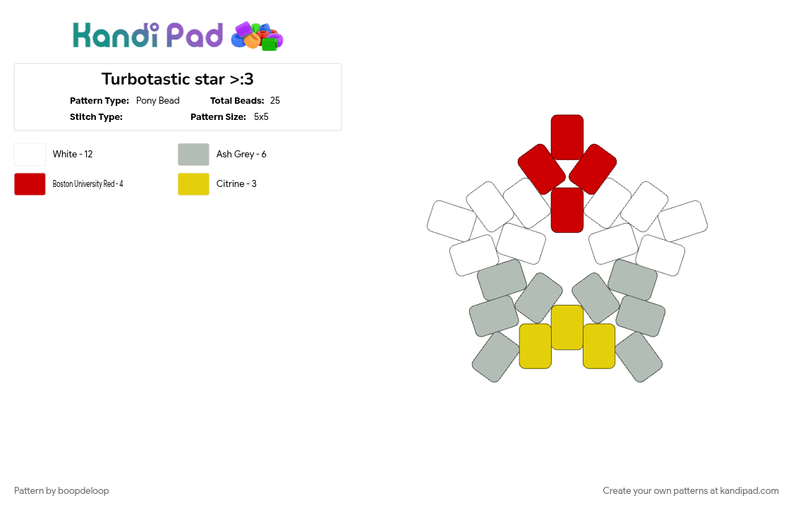 Turbotastic star >:3 - Pony Bead Pattern by boopdeloop on Kandi Pad - beige, movie, turbo, video game, wreck it ralph
