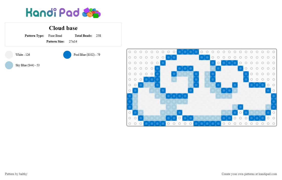 Cloud base - Fuse Bead Pattern by balthy on Kandi Pad - blue,light blue