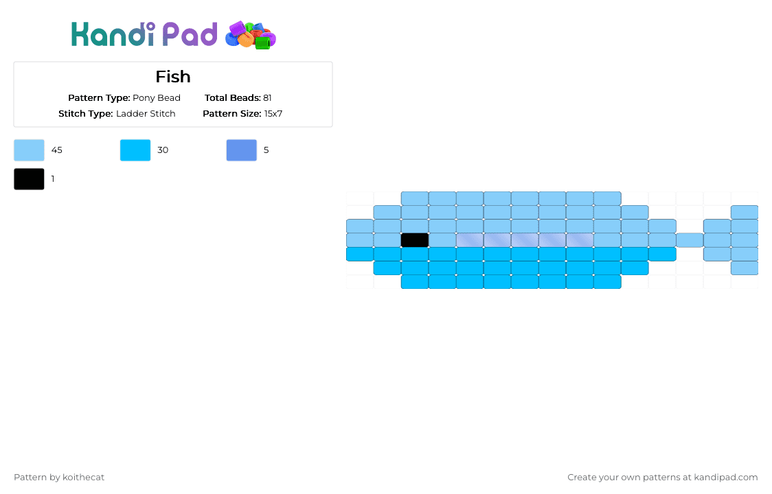 Fish - Pony Bead Pattern by koithecat on Kandi Pad - 