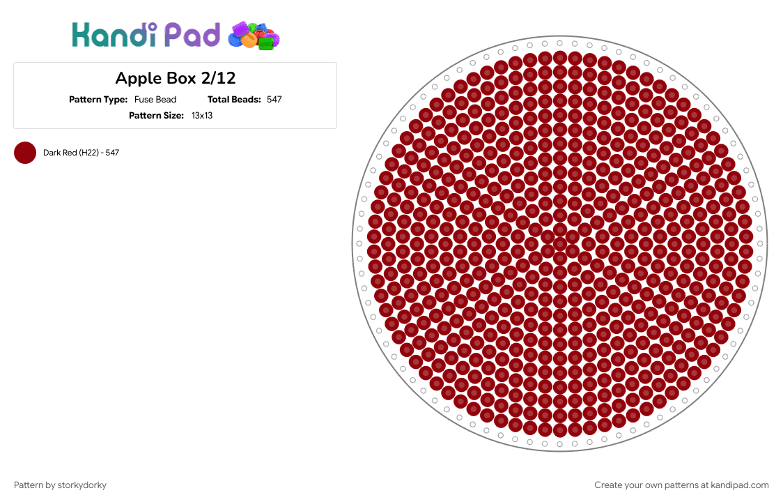Apple Box 2/10 - Fuse Bead Pattern by storkydorky on Kandi Pad - 3d, apple, box, box template, fruit, red