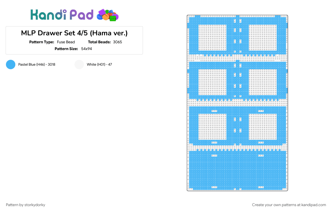 MLP Drawer Set 4/5 (Hama ver.) - Fuse Bead Pattern by storkydorky on Kandi Pad - light blue