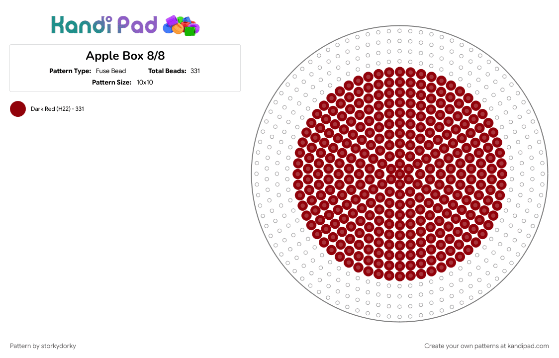 Apple Box 8/10 - Fuse Bead Pattern by storkydorky on Kandi Pad - 3d, apple, box, box template, fruit, red
