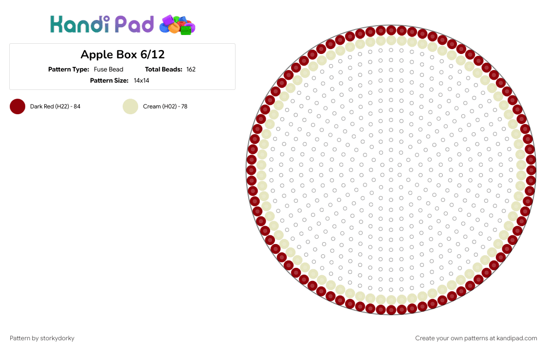 Apple Box 6/10 - Fuse Bead Pattern by storkydorky on Kandi Pad - 3d, apple, box, box template, fruit