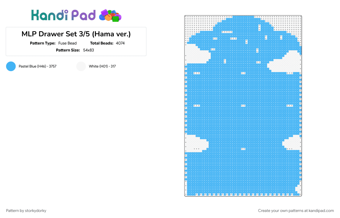 MLP Drawer Set 3/5 (Hama ver.) - Fuse Bead Pattern by storkydorky on Kandi Pad - light blue