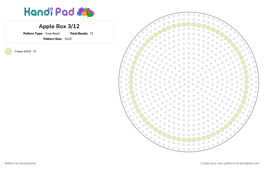 Apple Box 3/10 - Fuse Bead Pattern by storkydorky on Kandi Pad - 3d, apple, beige, box, box template, fruit
