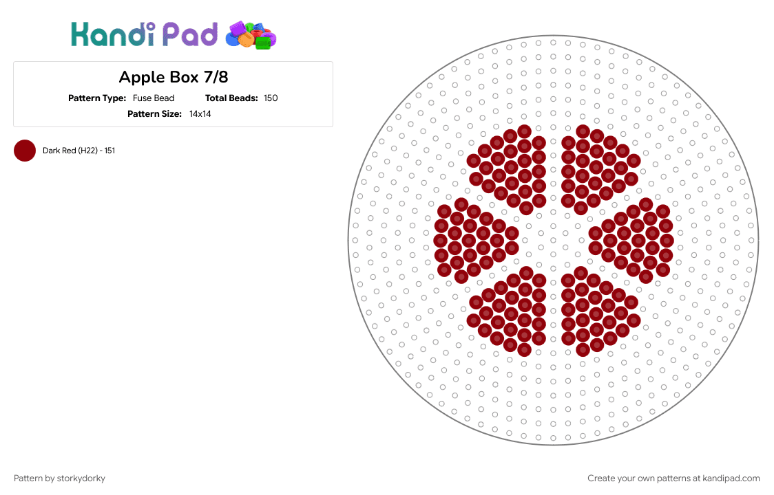 Apple Box 7/10 - Fuse Bead Pattern by storkydorky on Kandi Pad - 3d, apple, box, fruit, red
