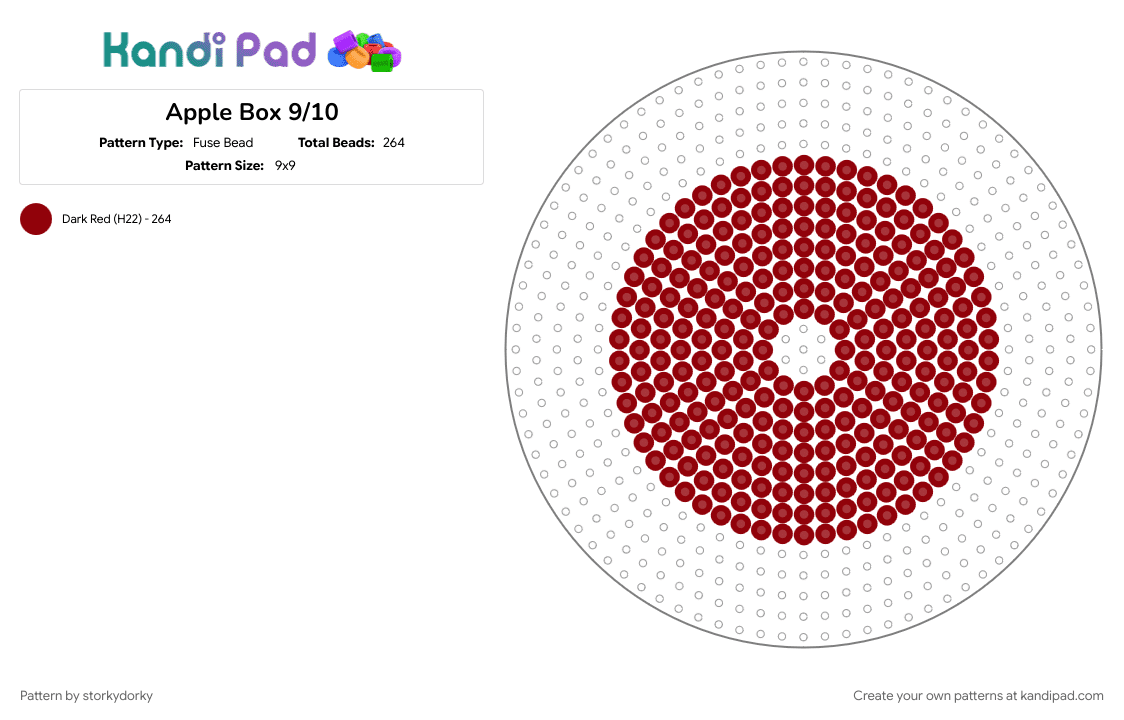 Apple Box 9/10 - Fuse Bead Pattern by storkydorky on Kandi Pad - 