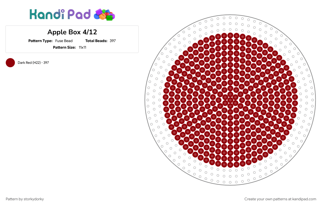 Apple Box 4/10 - Fuse Bead Pattern by storkydorky on Kandi Pad - 3d, apple, box, box template, fruit