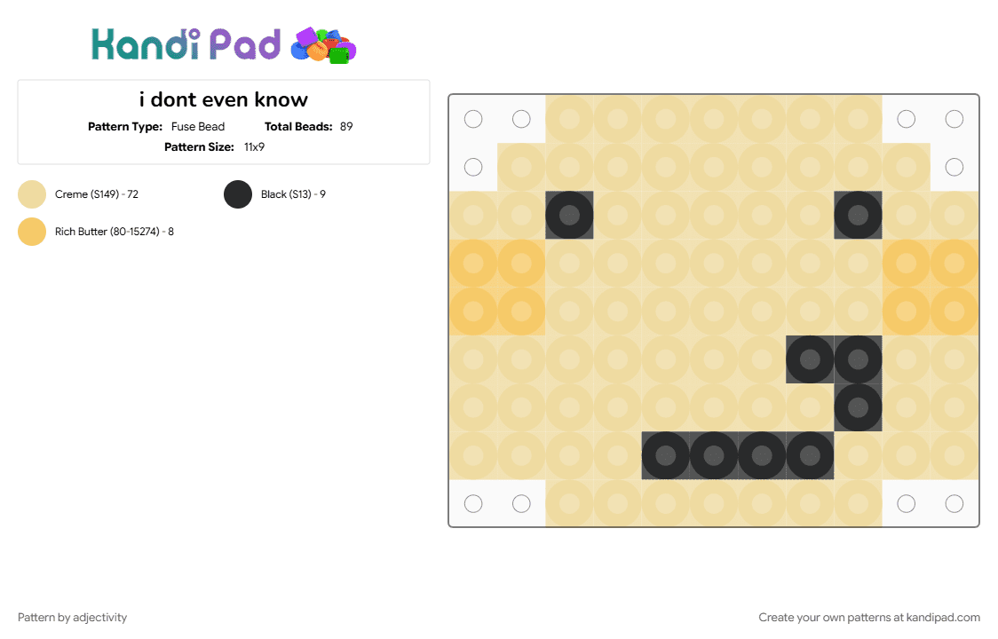 i dont even know - Fuse Bead Pattern by adjectivity on Kandi Pad - beige