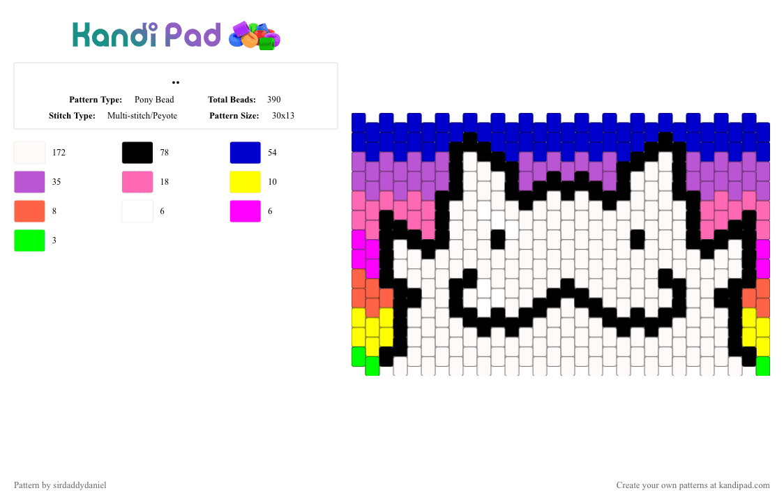 .. - Pony Bead Pattern by sirdaddydaniel on Kandi Pad - pink, purple, white