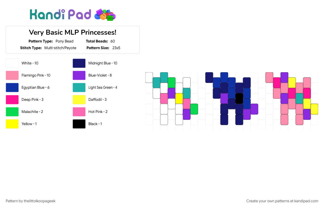 Very Basic MLP Princesses! - Pony Bead Pattern by thelittolkoopageek on Kandi Pad - alicorn, characters, colorful, mlp, my little pony, pink, princess cadance, princess celestia, princess luna, purple
