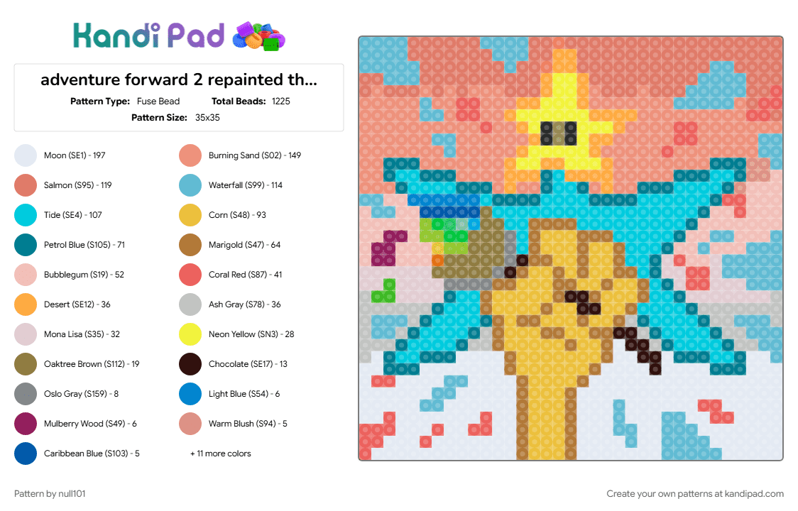 adventure forward 2 repainted thingy - Fuse Bead Pattern by null101 on Kandi Pad - 