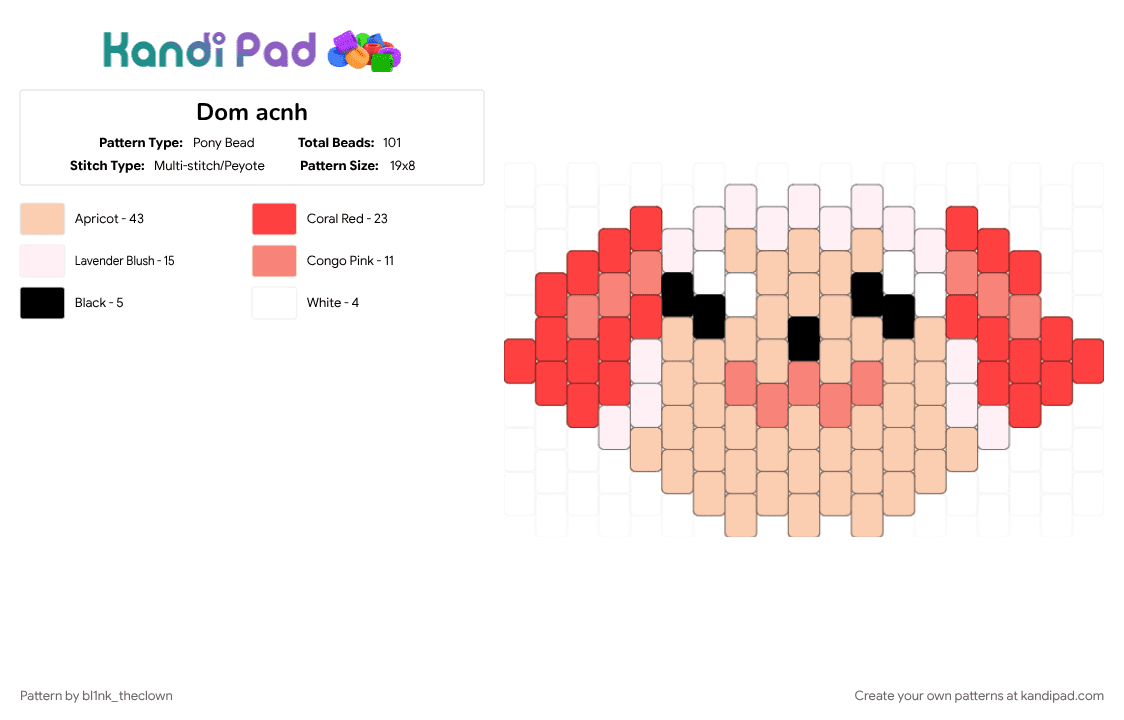 Dom acnh - Pony Bead Pattern by bl1nk_theclown on Kandi Pad - acnh, beige, character, dom, nintendo