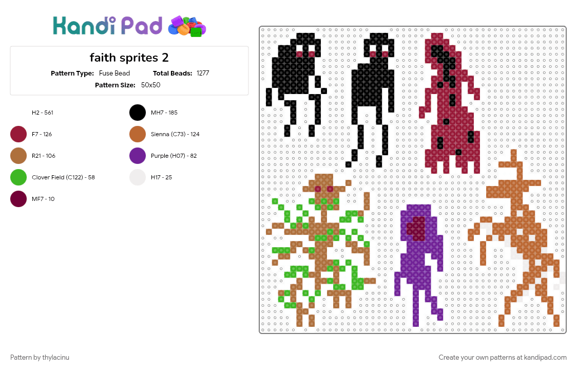 faith sprites 2 - Fuse Bead Pattern by thylacinu on Kandi Pad - demon, faith, faith the unholy trinity, gaming, red, sprite, tan, video game, white