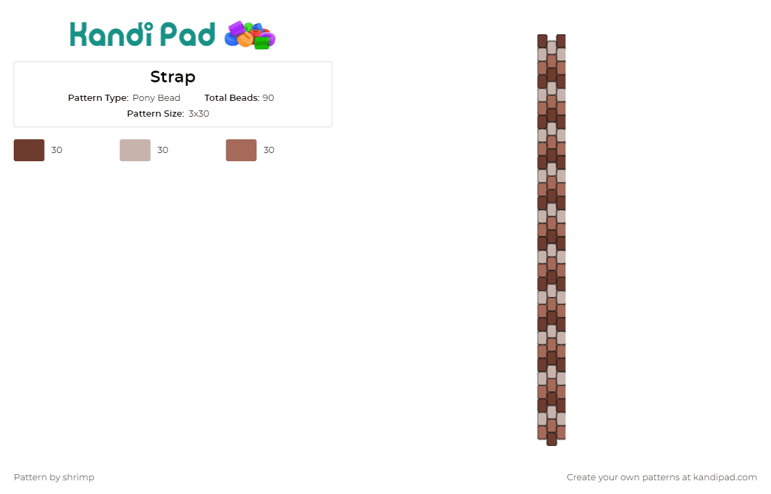 Strap - Pony Bead Pattern by shrimp on Kandi Pad - bag,purse,strap,geometric