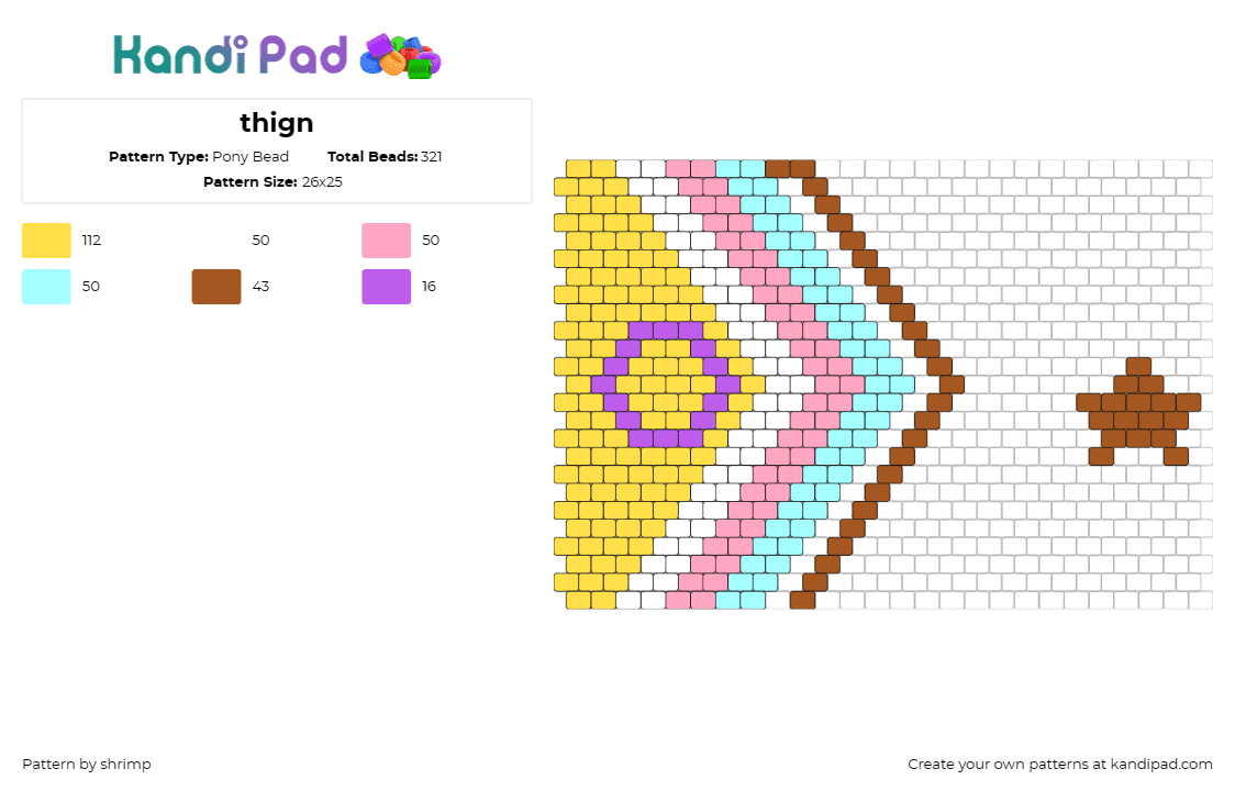 thign - Pony Bead Pattern by shrimp on Kandi Pad - intersex,pride,flag,support,pastel,celebrate,rendition,thoughtful,yellow