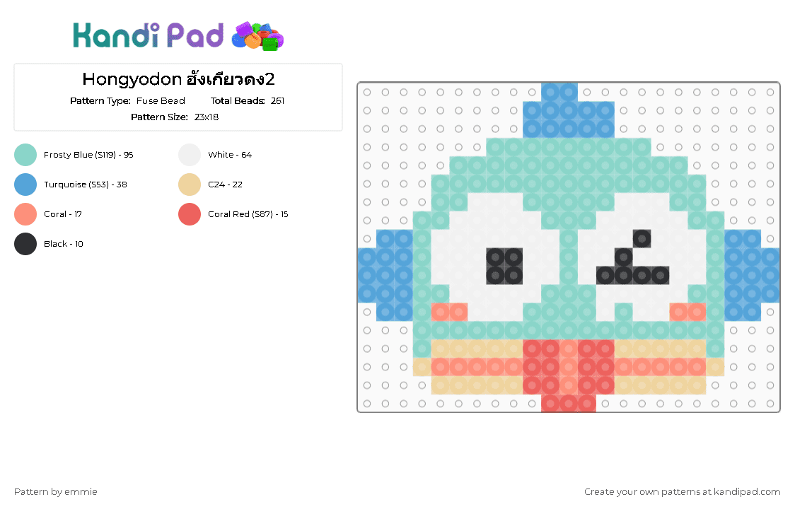 Hongyodon ฮังเกียวดง2 - Fuse Bead Pattern by emmie on Kandi Pad - light blue