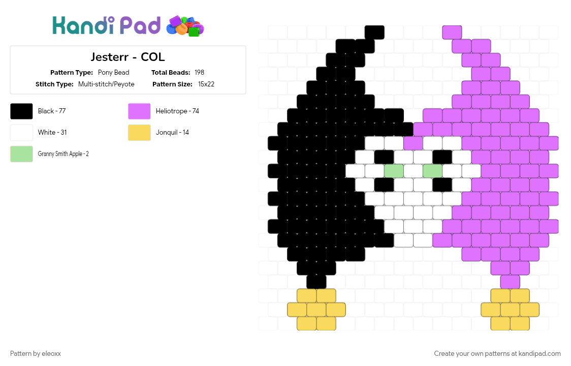 Jesterr - COL - Pony Bead Pattern by eleoxx on Kandi Pad - pink
