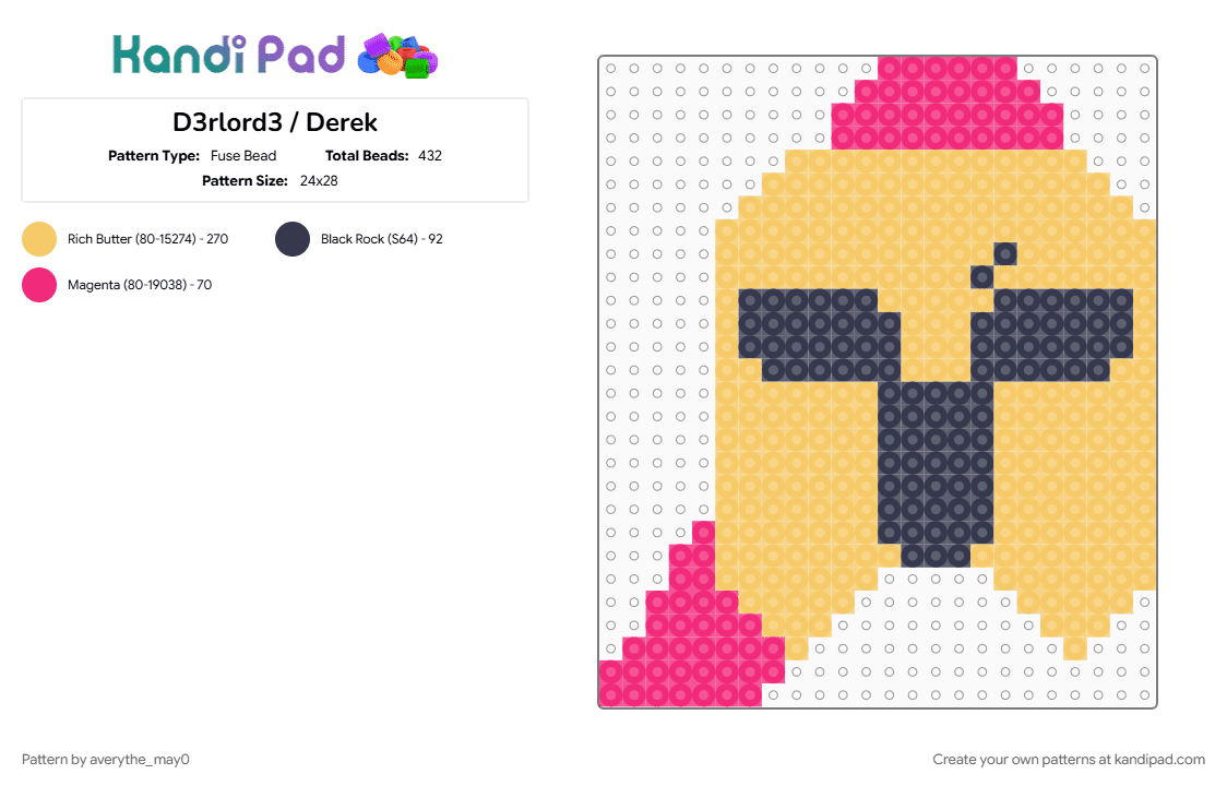 D3rlord3 / Derek - Fuse Bead Pattern by averythe_may0 on Kandi Pad - d3rlord3, dawtde, sfawtde, yellow