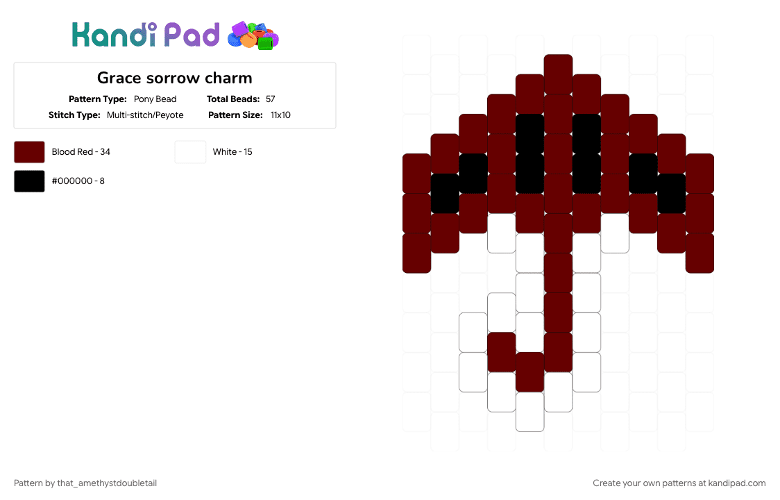 Grace sorrow charm - Pony Bead Pattern by that_amethystdoubletail on Kandi Pad - brown, clot, grace, grace roblox, graceroblox, roblox, sorrow, sorrow grace, umbrella, white