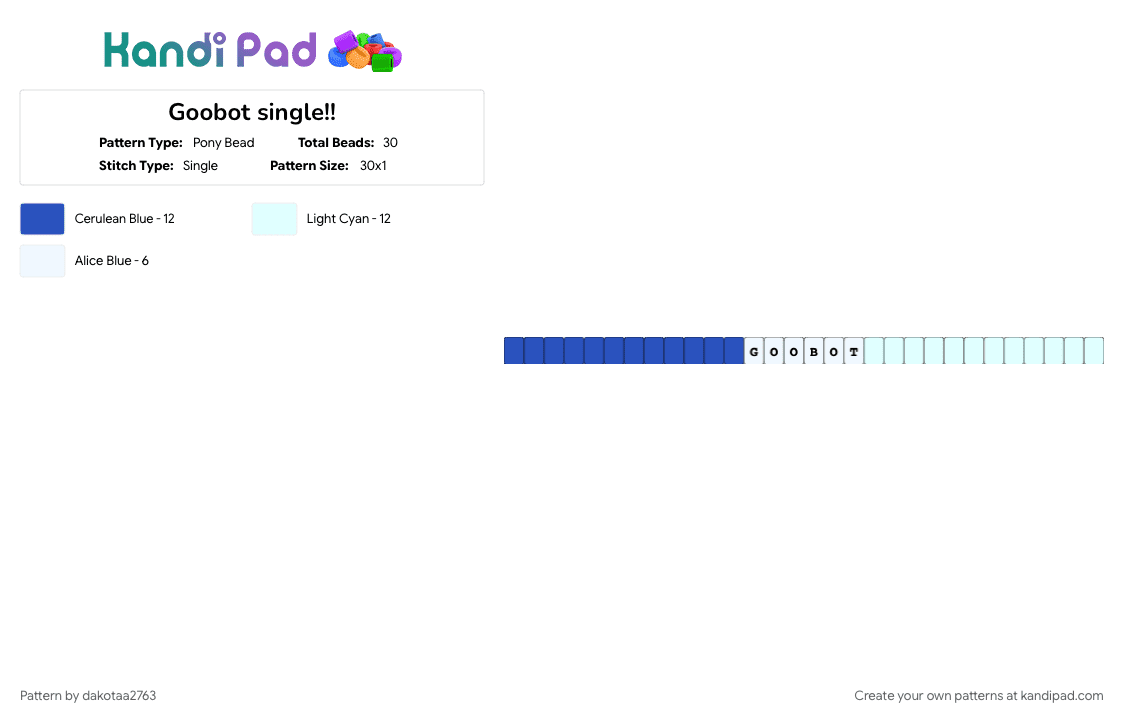 Goobot single!! - Pony Bead Pattern by dakotaa2763 on Kandi Pad - 
