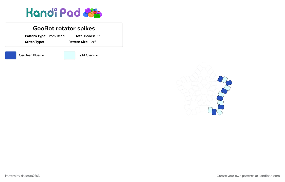 GooBot rotator spikes - Pony Bead Pattern by dakotaa2763 on Kandi Pad - rotator