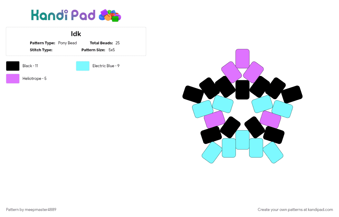 Idk - Pony Bead Pattern by meepmaster4889 on Kandi Pad - colorful, light blue, pink, stripes, teal