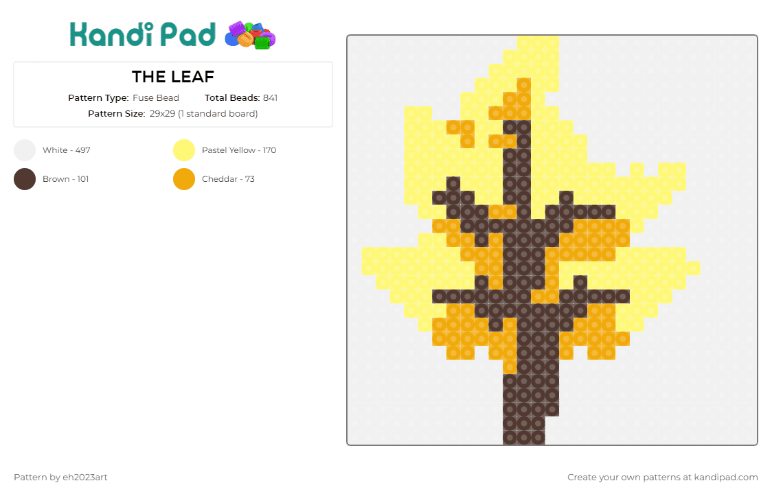 THE LEAF - Fuse Bead Pattern by eh2023art on Kandi Pad - leaf,leaves,nature,oak