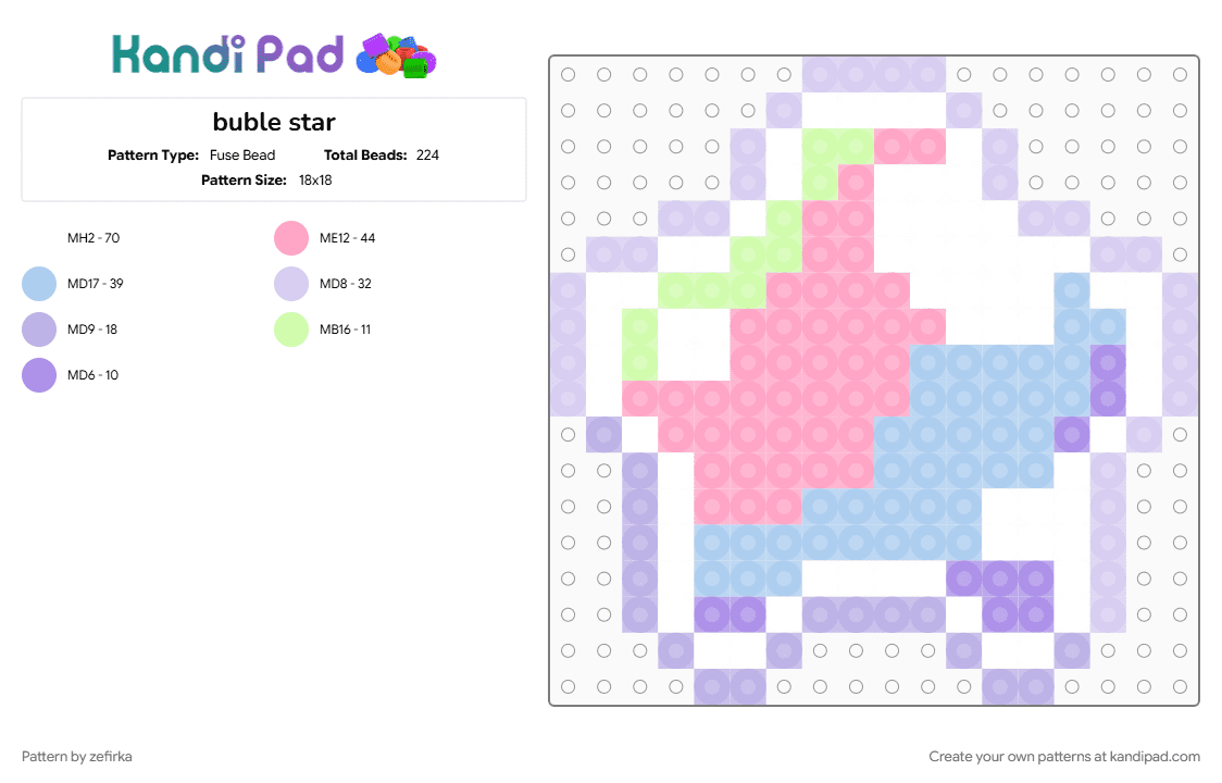 buble star - Fuse Bead Pattern by zefirka on Kandi Pad - 
