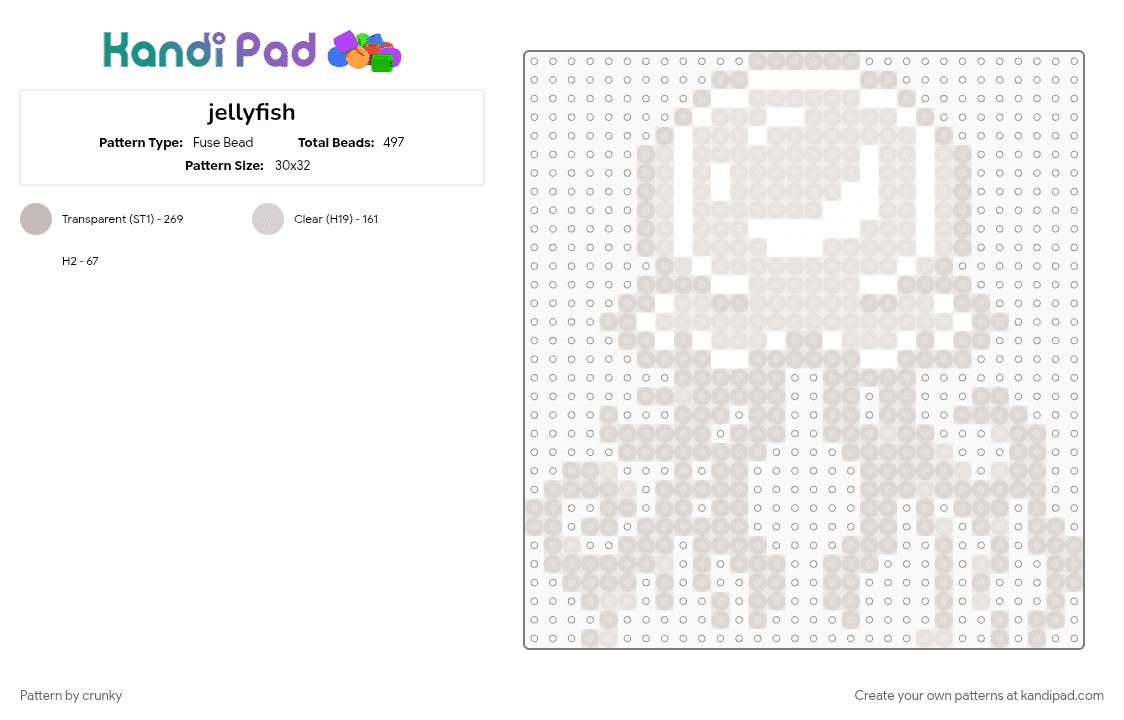 jellyfish - Fuse Bead Pattern by crunky on Kandi Pad - beige