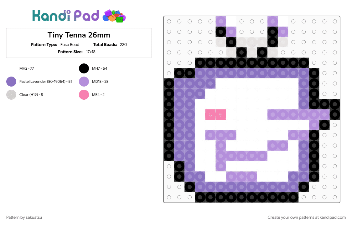 Tiny Tenna 26mm - Fuse Bead Pattern by sakuatsu on Kandi Pad - blue, character, deltarune, gaming, hama beads, mr ant tenna, perler beads, phone charm, pink, tenna