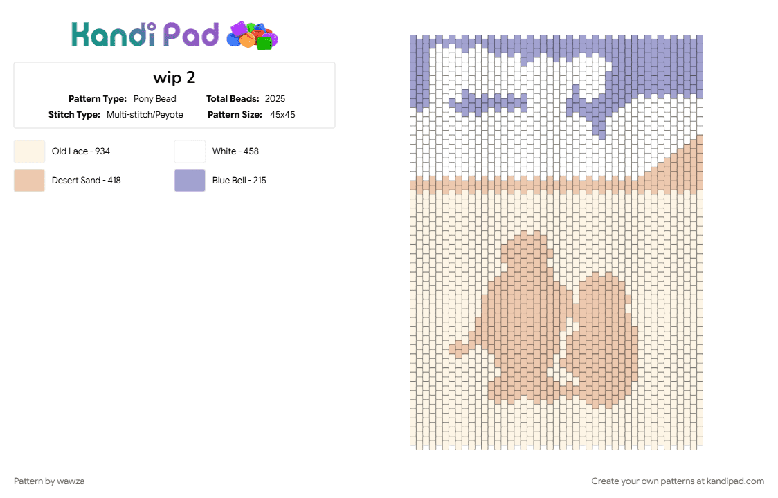pingu bible\'s asset - Pony Bead Pattern by wawza on Kandi Pad - beige, pink, white