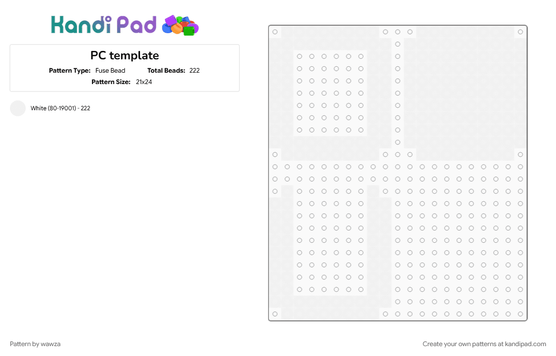 PC template - Fuse Bead Pattern by wawza on Kandi Pad - bored, photocard, template