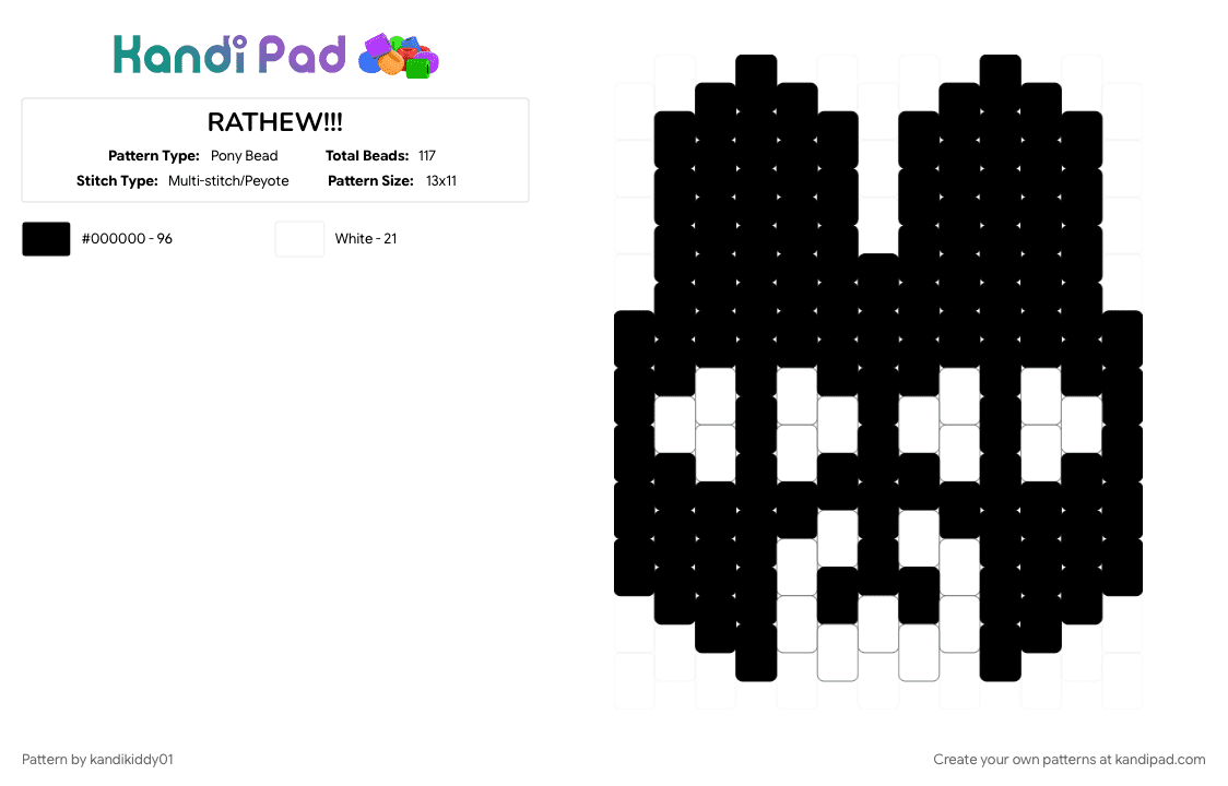 RATHEW!!! - Pony Bead Pattern by kandikiddy01 on Kandi Pad - animalhospital, black, rathew