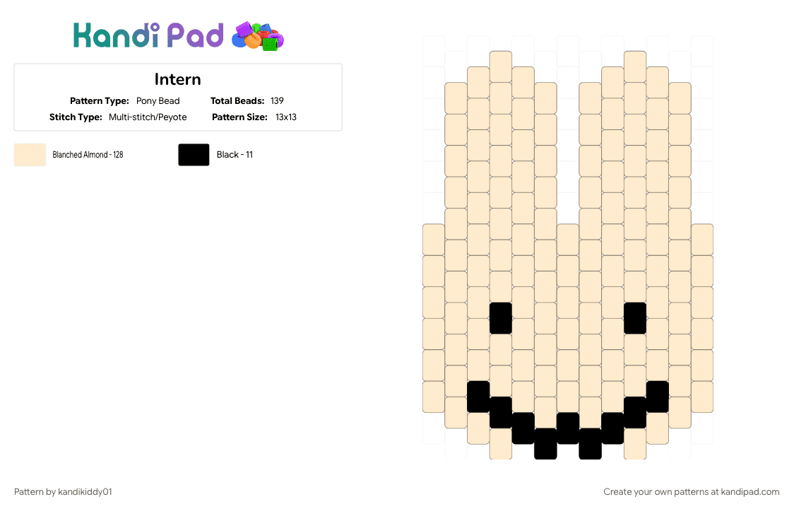 Intern - Pony Bead Pattern by kandikiddy01 on Kandi Pad - animal hospital, beige, intern
